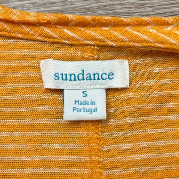 Sundance 100% Linen Yellow Striped Tank Top Blouse Women’s Small - Picture 7 of 9